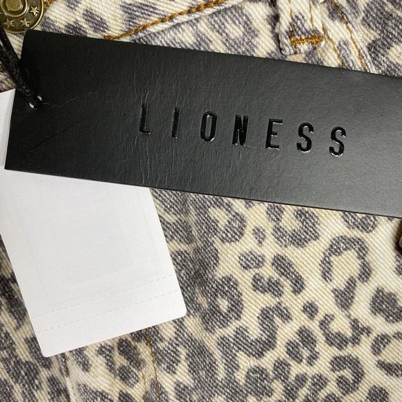 Lioness Leopard Print Straight Jeans Size XL Cotton Fade Girls Night NWT - Picture 4 of 15
